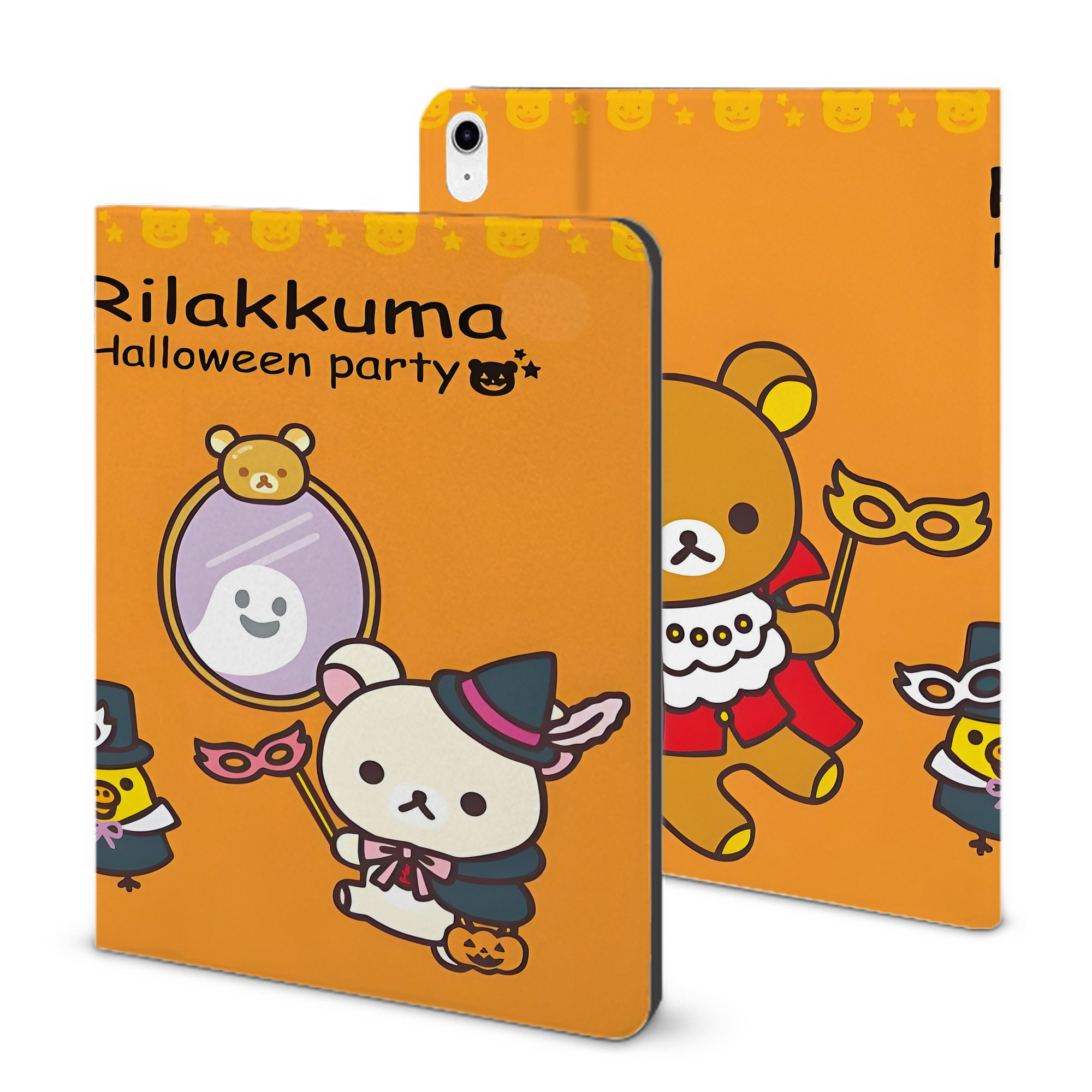 （画像用） リラックマ リラックマ キイロイトリ Rilakkuma Korilakkuma Kiiroitori IPad ケース ブック型 PUレザー TPU 耐衝撃 軽量 薄型 ペン収納なし 全面保護 IPad 各モデル対応